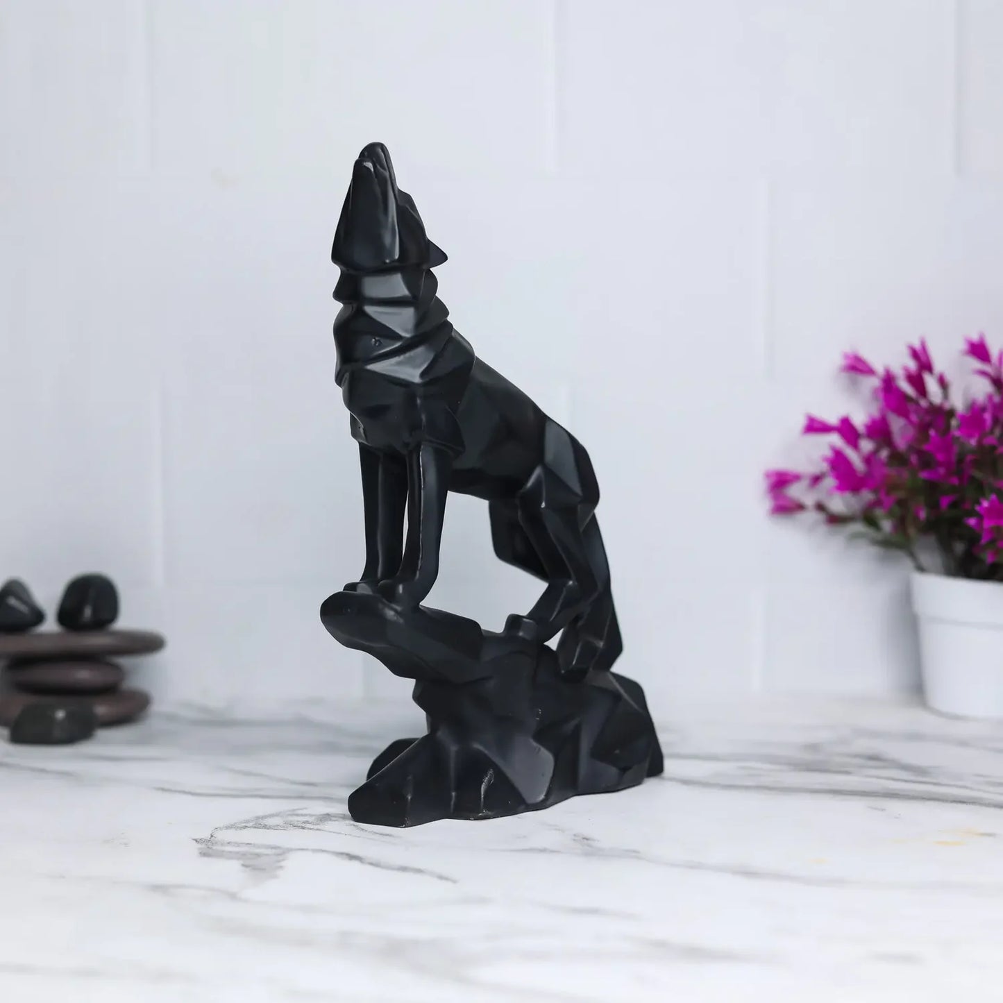 Geometric Wolf Sculpture