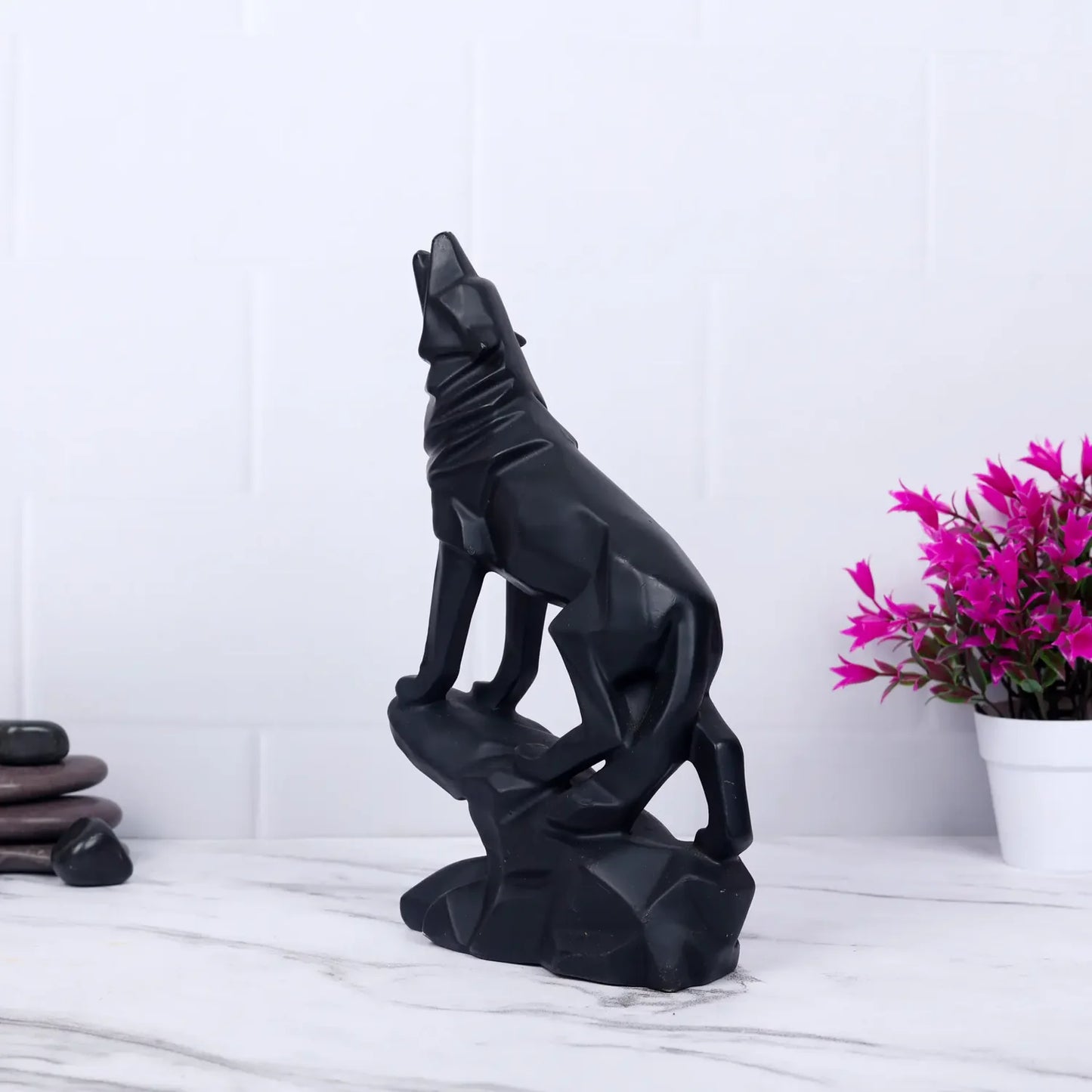 Geometric Wolf Sculpture